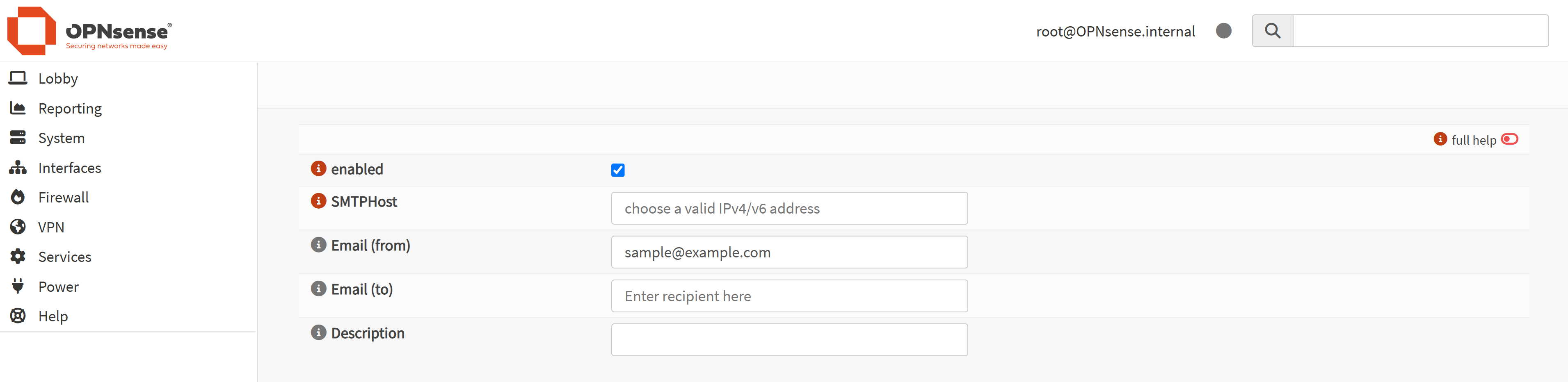 Template with fields without content
